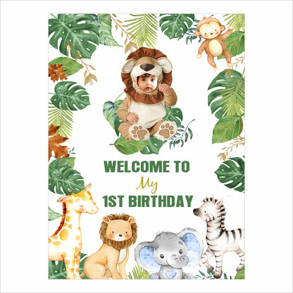 Jungle Theme Birthday Party Welcome Board