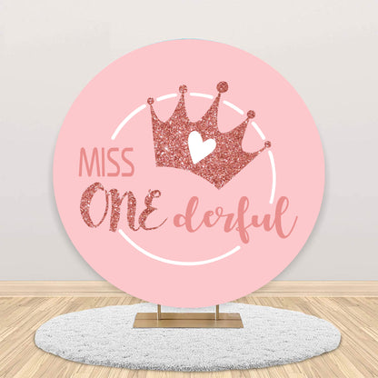 One Is Fun First Birthday Party  Round Backdrop