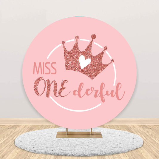One Is Fun First Birthday Party  Round Backdrop
