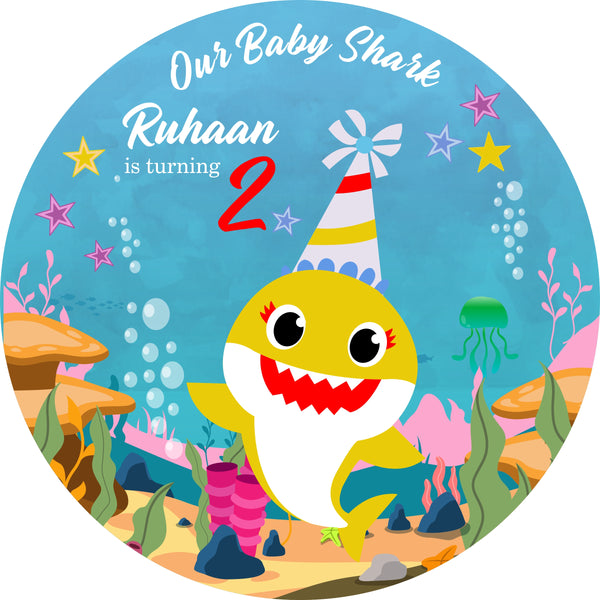 Baby Shark Theme Birthday Party Backdrop