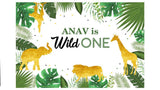 Personalize Jungle Birthday Backdrop Banner