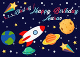 Personalize Space Birthday Backdrop Banner
