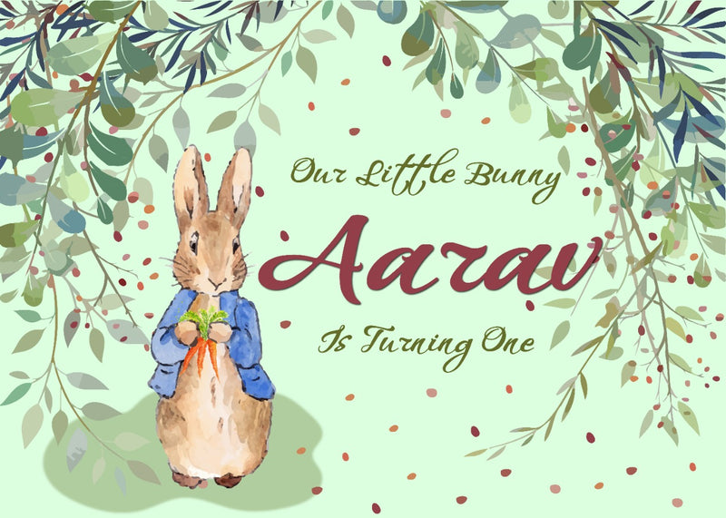 Personalize Some Bunny Is One Birthday Party Backdrop Banner