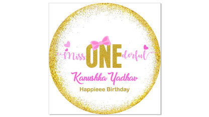 Personalize Round 1st Birthday Backdrop Banner