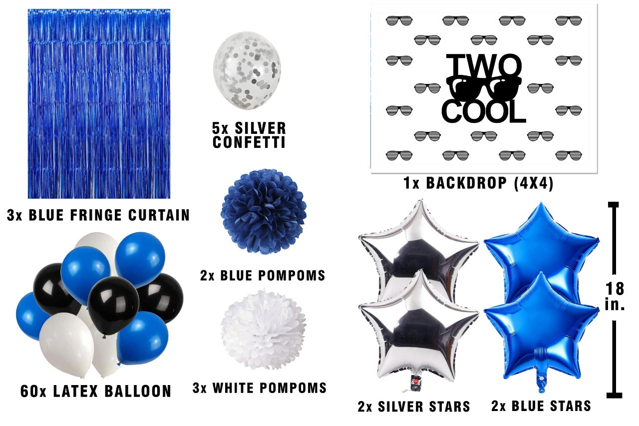 Two Cool Theme Birthday Party Complete Decoration Kit 