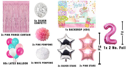 Two Sweet Theme Birthday Party Complete Decoration Kit 
