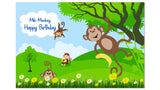 Personalize Jungle Birthday Backdrop Banner