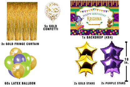 Krishna Theme  Complete Decoration Kit with Backdrop