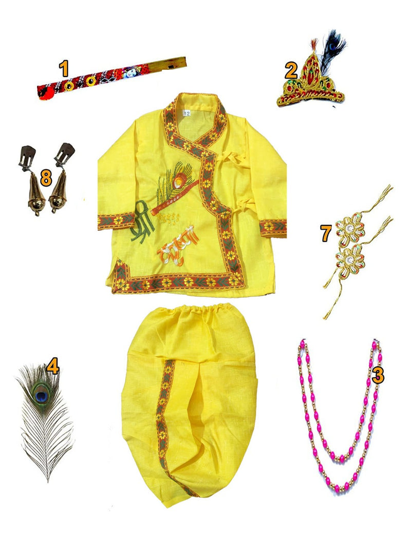 Plain Pattern Boys Silk Krishna Fancy Dresses for Janmashtami Celebration  (Size 20) at Rs 189/set in Ghaziabad