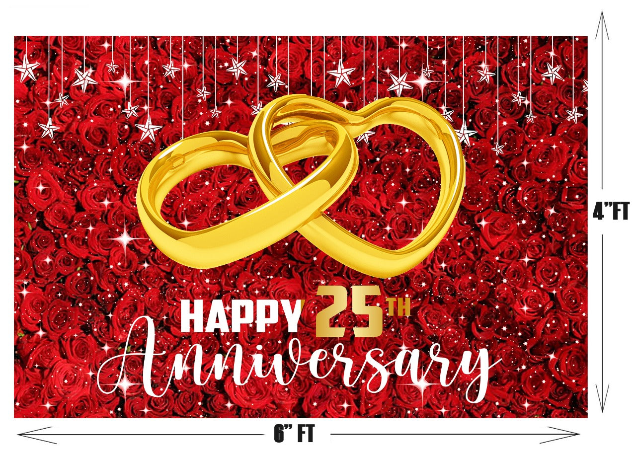 25th Anniversary Party Backdrop For Decorations