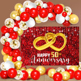 50th Anniversary  Party Decoration Kit with Backdrop & Balloons
