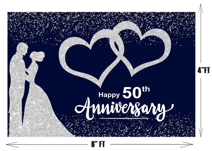 50th Anniversary Party Backdrop  For Decorations