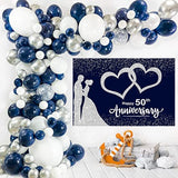 50th Anniversary Party Decoration Kit with Backdrop & Balloons