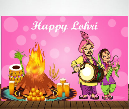 Lohri Party Backdrop For Kids