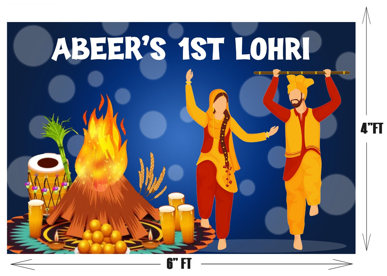 Lohri Party Backdrop For Kids