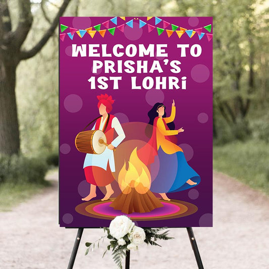 Lohri Party Welcome Board for Kids
