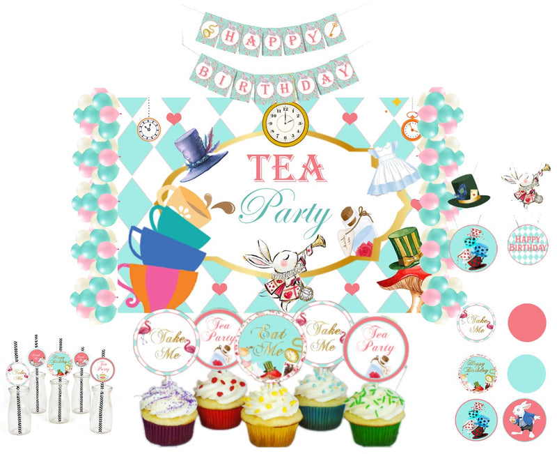 Alice Tea Party Theme Birthday Party Decoration Kit 