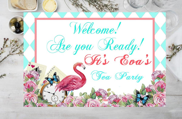 Alice Tea Party Theme Birthday Table Mats for Decoration