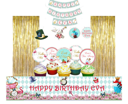 Alice Tea Party Theme Birthday Party Decoration Kit 