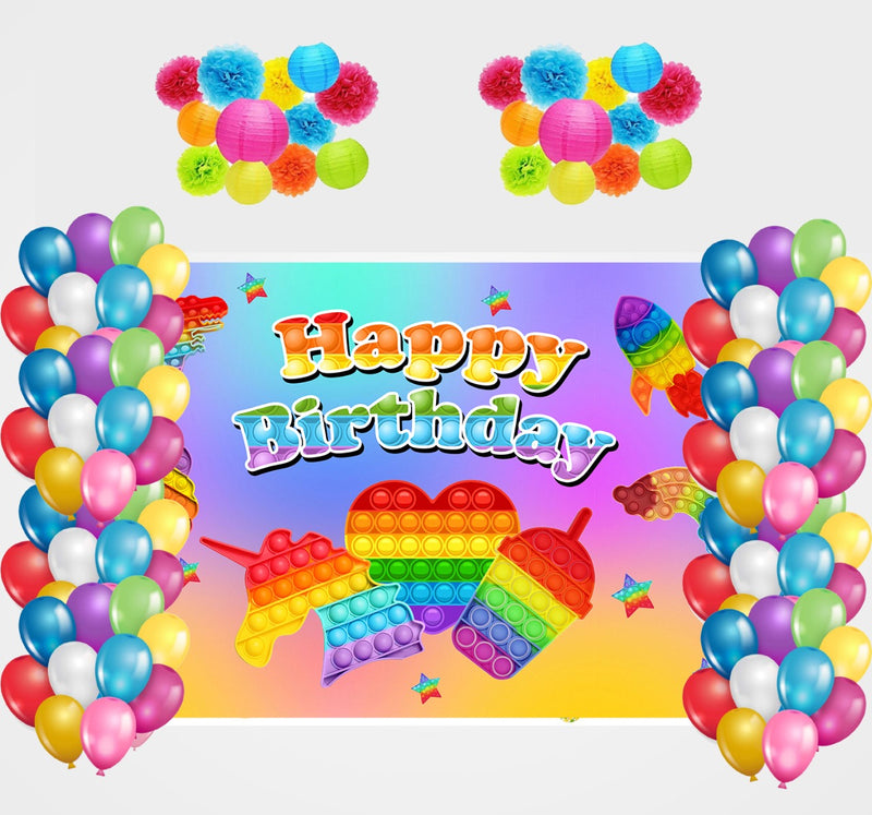 Pop It Theme Birthday Party Decoration Kit