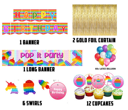 Pop It Theme Birthday Party Decoration Kit