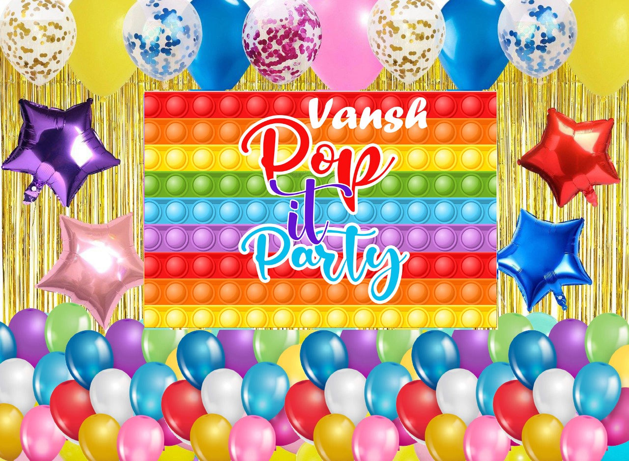 Pop It Theme Birthday Party Complete Party Set