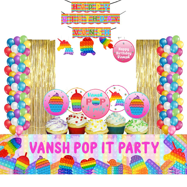 Pop It Theme Birthday Party Decoration Kit