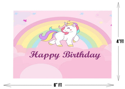 Unicorn Theme Birthday Party Backdrop