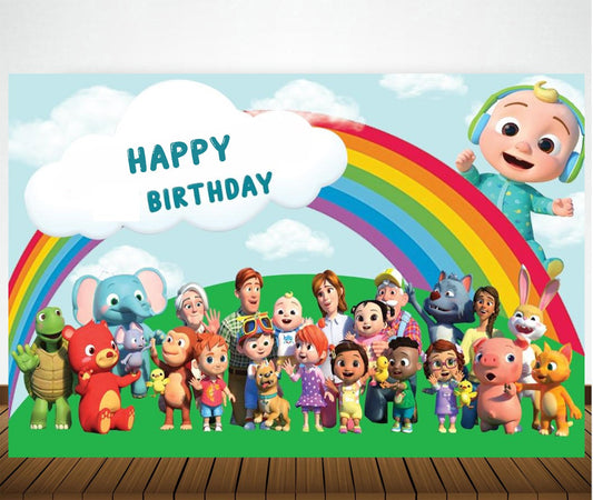 Cocomelon Theme Birthday Party Backdrop