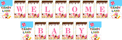Candy Land Theme Birthday Party Banner for Decoration