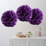 Purple Pom Pom Flower Decoration For Birthday Parties, Anniversary Party & Baby Shower