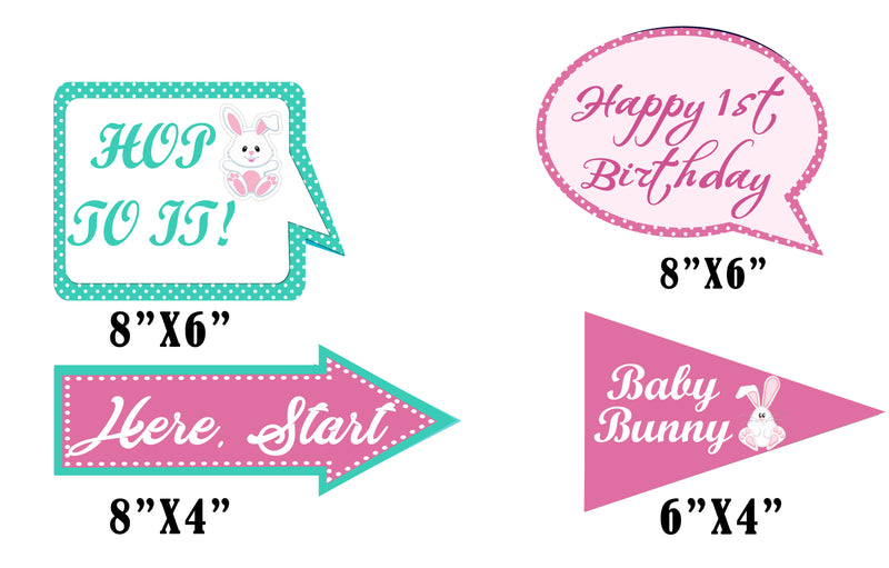 Some Bunny Is One Birthday Party Photo Booth Props Kit