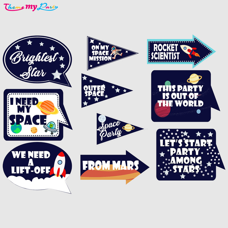 Space Theme Birthday Party Photo Booth Props Kit