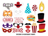 Carnival Theme Birthday Party Photo Booth Props Kit