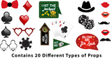Casino/Card Party Photo Booth Props Kit For Decorations