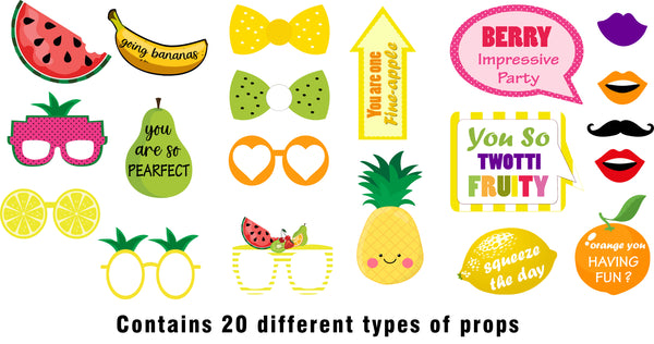 Twotti Fruity Theme Birthday Party Photo Booth Props Kit