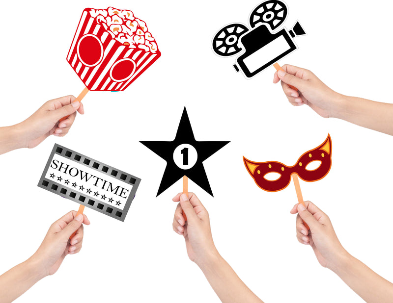 Movie Night Theme Photo Booth Props Kit