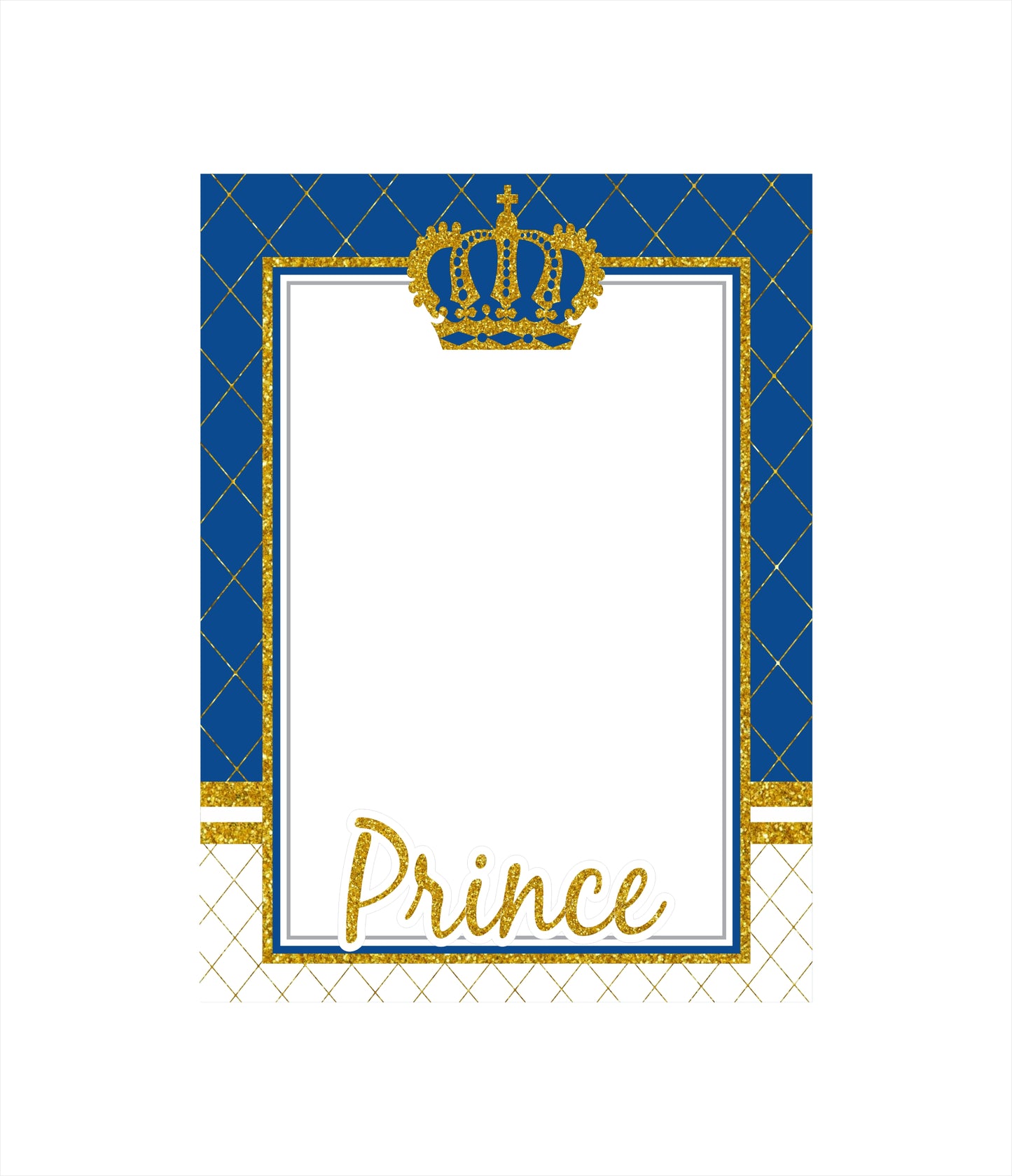 Prince Birthday Party Selfie Photo Booth Frame & Props