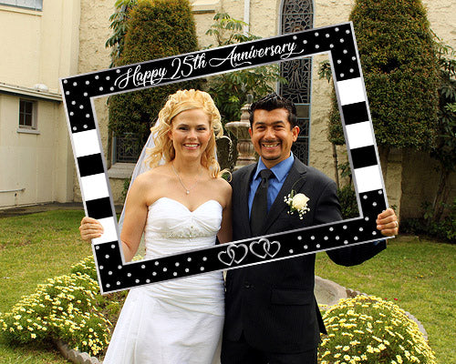 25th Anniversary Party Selfie Photo Booth Frame & Props