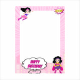 Super Girl Theme Birthday Party Selfie Photo Booth Frame