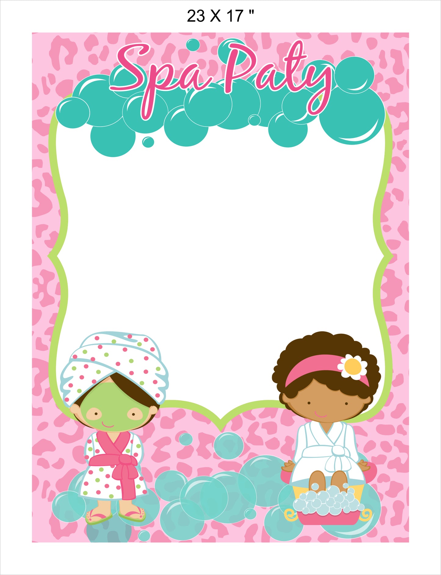 Spa Theme Birthday Party Selfie Photo Booth Frame