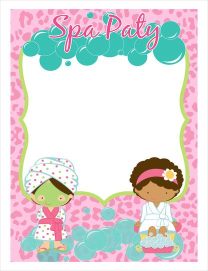 Spa Theme Birthday Party Selfie Photo Booth Frame