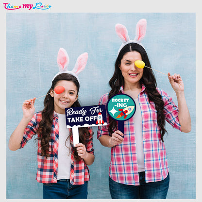 Space Theme Birthday Party Selfie Photo Booth Frame & Props