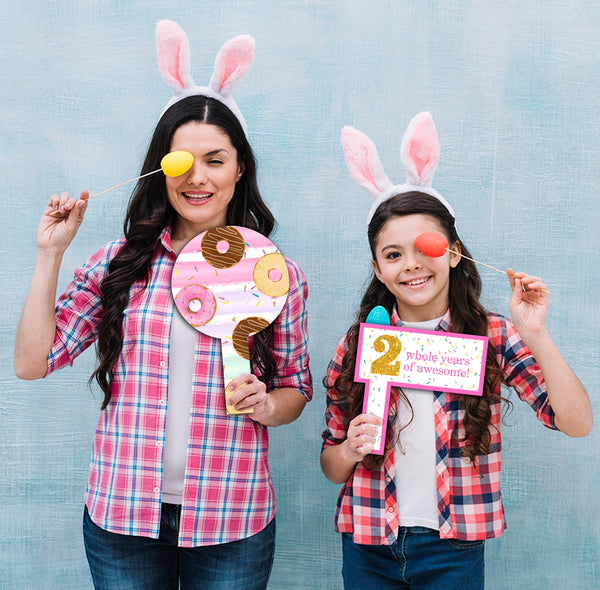Two Sweet Theme Birthday Party Selfie Photo Booth Frame & Props