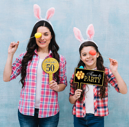 50th Birthday Party Selfie Photo Booth Frame & Props