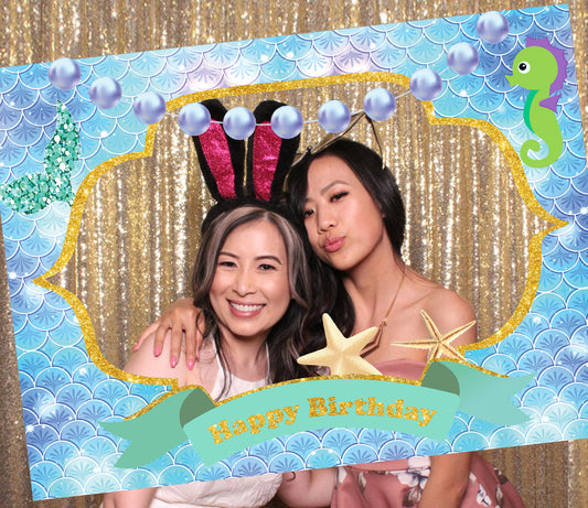 Mermaid Theme Birthday Party Selfie Photo Booth Frame
