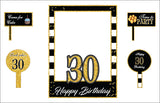 30th Birthday Party Selfie Photo Booth Frame & Props