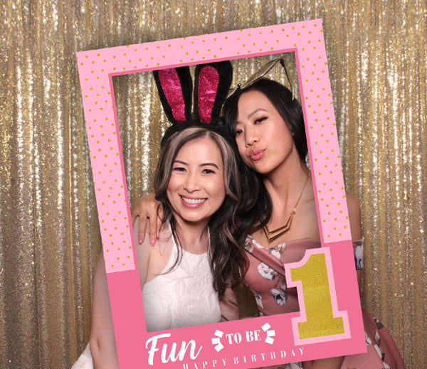 One Is Fun First Birthday Party Selfie Photo Booth Frame & Props