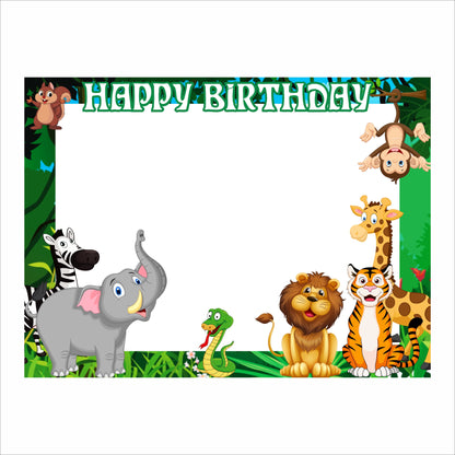 Jungle Theme Birthday Party Selfie Photo Booth Frame