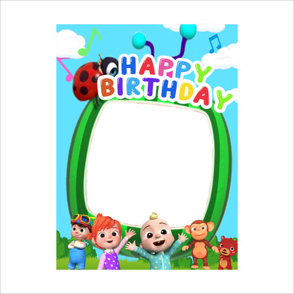 Cocomelon Theme Birthday Party Selfie Photo Booth Frame